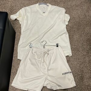 FOG Fear of God mesh shirt and shirts combo size medium cream color way